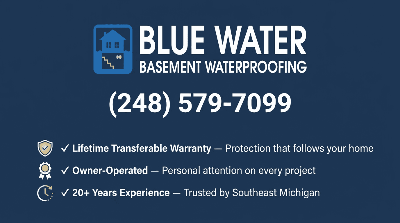 Blue Water Basement Waterproofing — Foundation Repair in Marine City, Michigan
